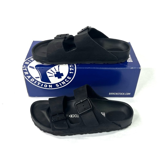**SOLD**   Birkenstock Arizona Exquisite Leather Black Ladies 8 Men 6 Euro 39 - Picture 5 of 15
